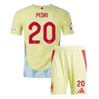 Camiseta España Pedri Gonzalez #20 Segunda Equipación Replica Eurocopa 2024 para niños mangas cortas (+ Pantalones cortos)